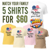 Matching Family Shirts Bundle. 【5 for $60】+ Free Shipping (Smooth Cotton)
