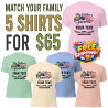 Matching Family Shirts Bundle. 【5 for $65】+ Free Shipping (Soft Blend)